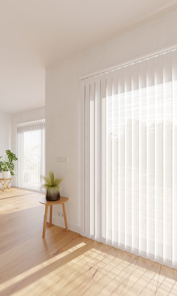 Vertical closed Shutter with Soltis Touch Jasmin in the living room